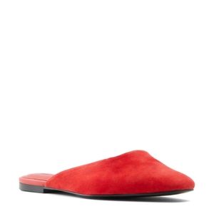 SALE! I ACCEPT OFFERS! "Who What Wear" Red Suede Mules. NWT.  Size 7.